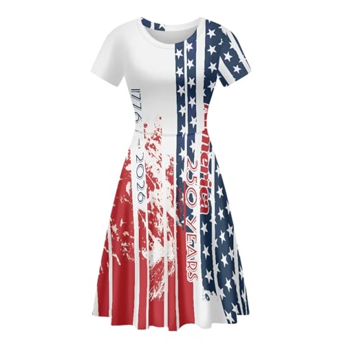Image of AFPANQZ Womens Casual Summer Lightweight Vintage Dress Short Sleeve Midi Dress Knee-Long Luxury Formal Dress