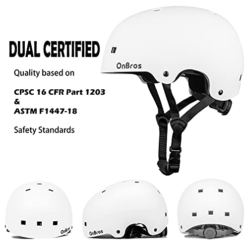 image for Skateboard Helmet, OnBros Bike Helmet Men and Women, Adjustable BMX Cy