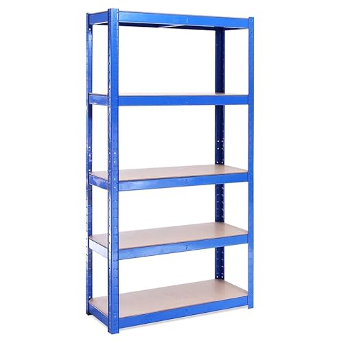 180cm x 90cm x 40cm Blue 5 Tier (175KG Per Shelf) 875KG Capacity Garage Shed Storage Shelving Units 5 Year Warranty