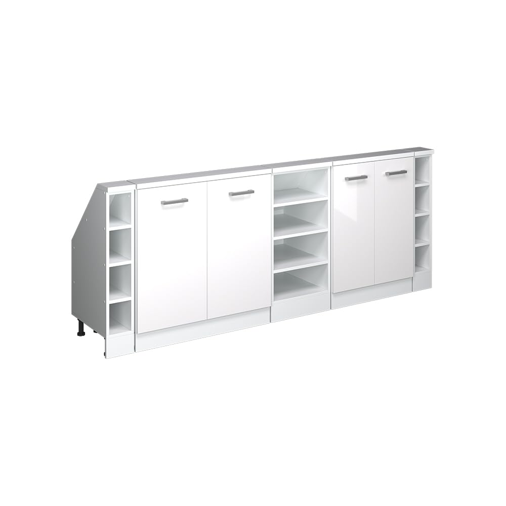 Vicco Ensembles de Meuble de Rangement sous Pente Rion, Blanc Haute Brillance, Lot de 5, adapté au Rangement Peu encombrant sous Les toits en Pente