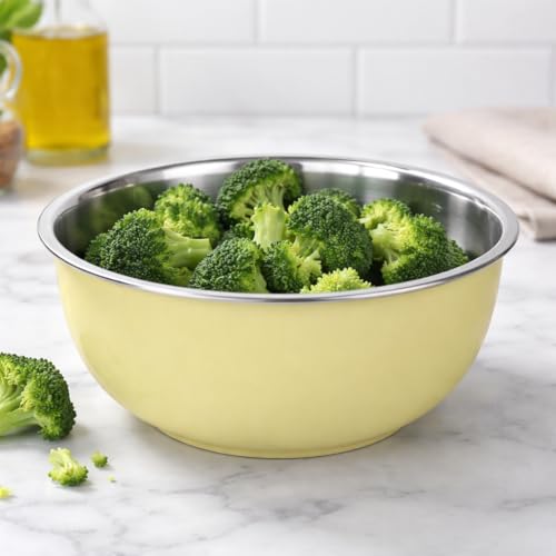 Image of Zaib Stainless Steel Microsafe Bowl (350ml, 12cm) - Insulated Double Wall Serving Dish for Soup, Snacks, Desserts & Festive Treats - Microwave Safe Outside, Steel Inside (Olive Green)