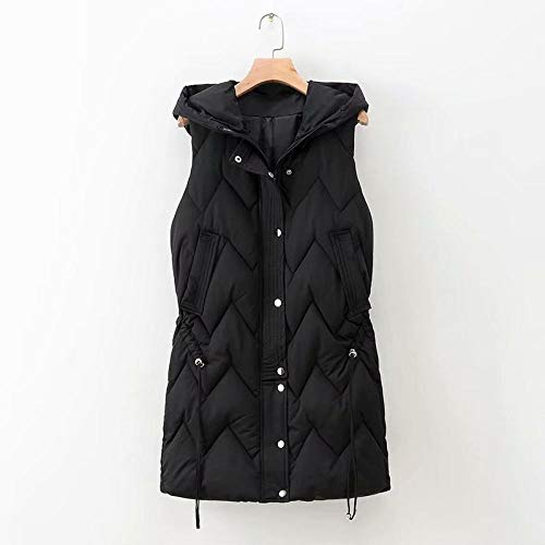 Manteau sans manche femme doudoune longue à capuche pour l'hiver