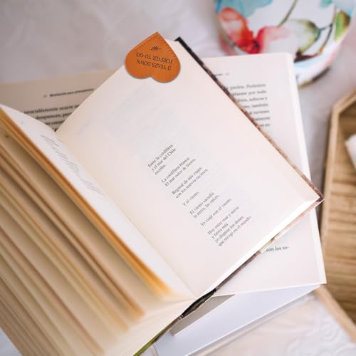 Heart-Shaped Leather Bookmark