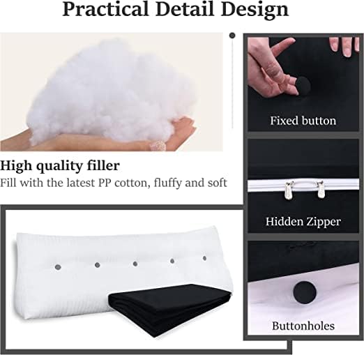 Miniatura 4 de Almohada de cabecera de cuña para dormitorio, almohada de lectura para la espalda, soporte para sentarse en la cama, cojín lumbar, posicionamiento