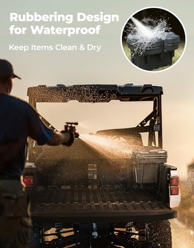 KEMIMOTO UTV Bed Storage Box 5.5GAL Compatible with Polaris Ranger 1000/XP 900 570 500 General 1000 4 2016 2017 2018 2019 2020 2021 2022 2023 2024 2025 2026, Low-Density Polyethylene Cargo Storage Box