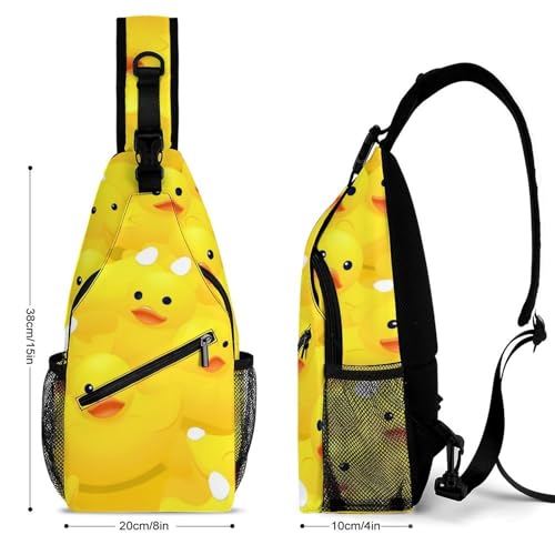 Cute Yellow Rubber Duck Sling Bag Crossbody Travel Hiking Chest Multipurpose Travel Daypack for Women Men2