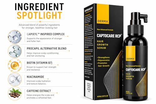 Image of New CAPTOCARE RCP Hair Growth Serum | With 3% Redensyl, 5% Capixyl, 3% Procapil & 5% Saw Palmetto | Strengthens, Promotes Hair Growth & Stimulates Hair Follicles | For All Hair Types | (60ml)
