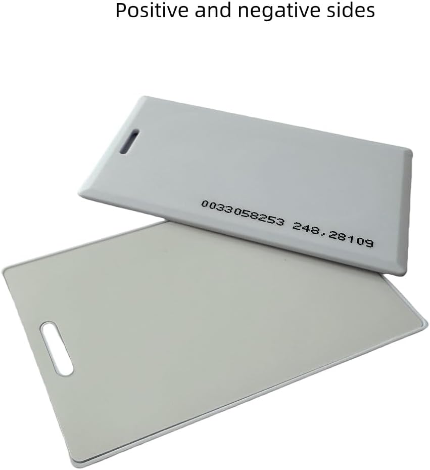 10 pcs 125khz EM4100 Thick Card with Holes, White Intelligent Access Management ID Access Card, Read-only