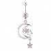 WOWOHE 14g Crystal Gems Moon and Star Dangle Belly Button Navel Ring Body Piercing Jewelry