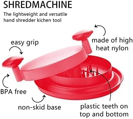 Miniatura 6 de Trituradora de carne, trituradora de pollo, herramienta trituradora de carne, herramienta de corte de carne con mango y base antideslizante,