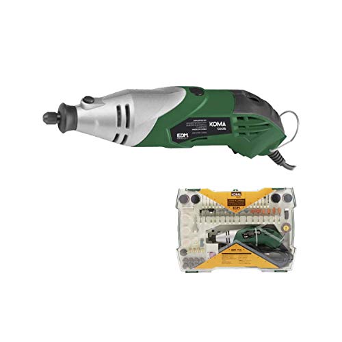 Koma Tools 08709 Mini-gereedschap, draaibaar, met accessoires van Koma Tools, meerkleurig, 170 W