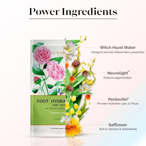 LuxaDerme Foot Hydrating Socks | Deeply Moisturizes Dry & Dull Skin | Even Tones Skin | Nourishes Nails & Cuticles (Pack of 1) - Image 4