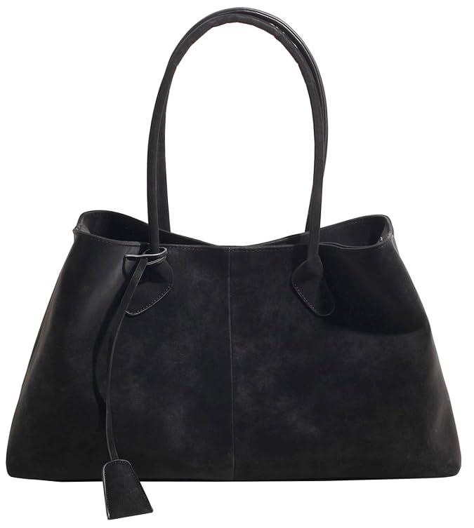 Suede Tote Bags for Women Retro Top-Handle Bag Handbags Elegant Purses Satchel for Travel Work 2025