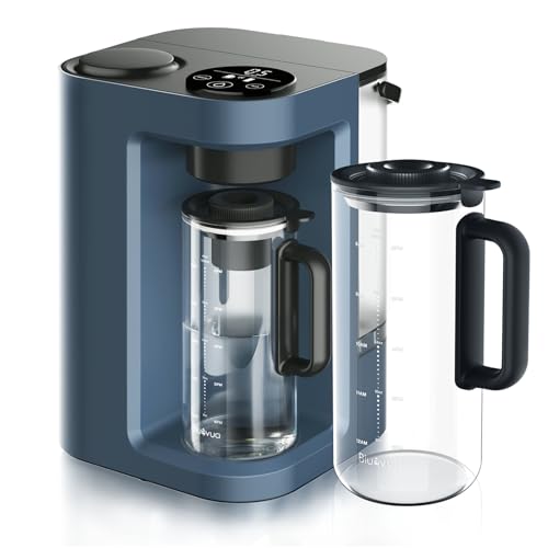 Bluevua RO100ROPOT-Lite(UV) Countertop Reverse Osmosis Water Filter System, Blue, with One Extra ROPOT-LITE Replacement Carafe, Bundle