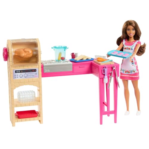Barbie Coffret Cuisine de Teresa Barbie & Teresa Recipe for Friendship avec poupée Teresa et plus de 20 accessoires, dont des biscuits qui changent de couleur