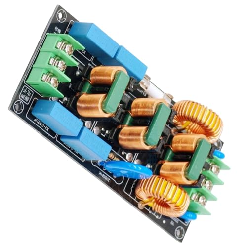HOOLRZI Filtro De Cancelación De Ruido Electromagnético Fuente De Alimentación De 220 V Diseño De 4 Etapas para Equipos De Sonido De Fidelidad Filtro De Ruido De Potencia De Sonido