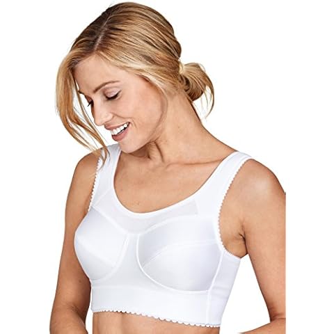 Miss Mary of Sweden Cotton Simplex Womens Non-Wired Low Impact Sports Bra 38G White Cover