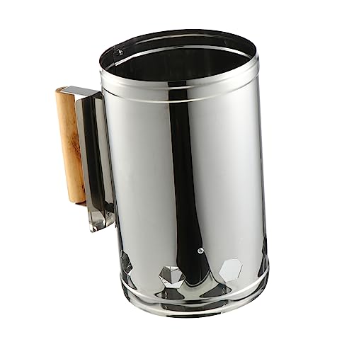 VICASKY Accenditore per Barbecue in Metallo Resistente Scudo Termico e Manico in Legno, Accendifuoco Rapido per Fuoco All'aperto, per Cucina Esterna, Campeggio e Feste in Giardino