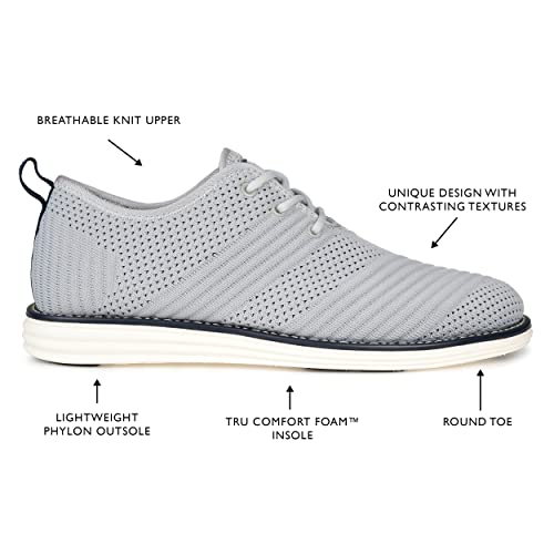Vance Co. Men's Novak Tru Comfort Foam Knit Lace-up Round Toe Dress Shoe - Grey, Size: 9.52