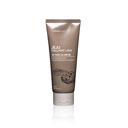 The Face Shop Jeju - Espuma limpiadora de poros antipolvo de lava volcánica, espuma limpiadora de poros antipolvo, limpiador facial hidratante,
