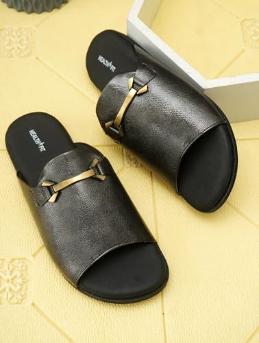 Image of HEALTH FIT Extra Soft Comfortable Traditional Ethnic Chappal /Slippers Wedding & Festive Sliders for Gents /Boys Lightweight flexible TPR sole & Easy-to-wear slip-on design cushioned for Men HF7017