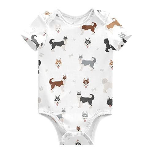 Image of vvfelixl Baby Girls' Bodysuits Black Pug White Short Sleeve Cotton Baby Clothes For Girls 0-24 Months
