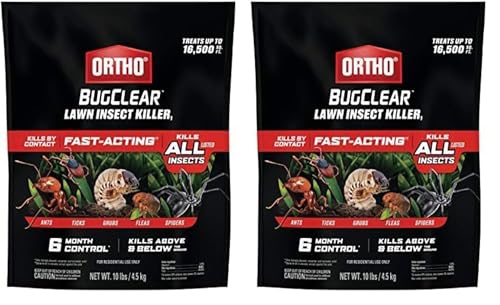 Ortho BugClear Lawn Insect Killer1: Treats up to 16,500 sq. ft., Protect Your Yard & Garden Against Ants, Spiders, Ticks, Armyworms, Fleas & Grubs, 10 lbs. (Pack of 2)