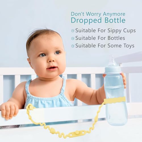 Image of 6 Pack Silicone Toy Straps for Baby- Adjustable, Durable, and Safe Travel Essentials for | High Chair Accessories, Pacifier Clips, Baby Leash for Stroller（6Pcs）