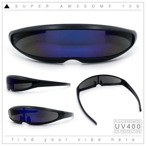 SA106 Mirror Lens Monolens Cyclops Robotic Futuristic Sunglasses4