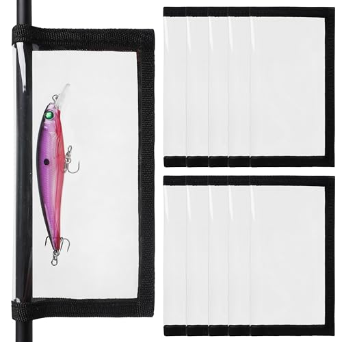 SILANON Fishing Lure Wraps Covers,4/8 Packs Clear PVC Lure Covers Durable Fishing Bait Cover Easily See Lures Fishing Hook Covers Bait Storage Protector Keep Fishing Safe for Fishing Rod