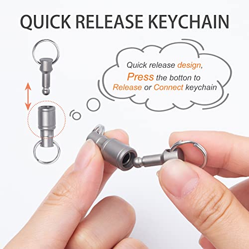 Autuveen Titanium Quick Release Keychain,Detachable Key Chain Pull Apart Key Ring For Men Women,Keychain Accessorie For Purse #TOP2