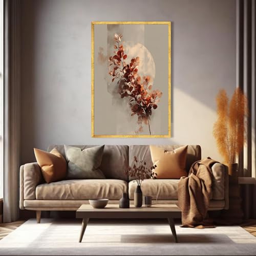 Grand format 21x30 de tableau sur toile feuilles d'automne décoration