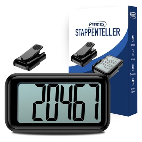 Premes - Schrittzähler - Activity Tracker - Schrittzähler - Hosentasche - mit Clip