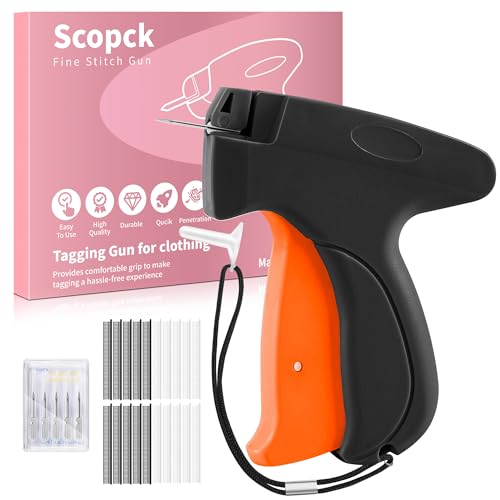 Image of Stitch Gun for Clothes - Handheld Stitch Gun Quick Clothing Fixer - Mini Sewing Kit Micro Tagging Gun - Includes 6 Needle, 1000 Black Fasteners & 1000 White Fasteners