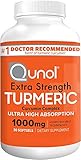Turmeric Curcumin Softgels, Qunol with Ultra High Absorption 1000mg, Joint Support, Dietary Supplement, Extra Strength, 30 Count