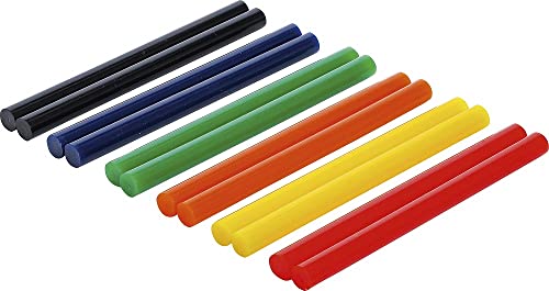 BGS Diy 80847 | Bâtonnets de colle chaude | multicolores | Ø 11 mm, 150 mm | 12 pièces Cover