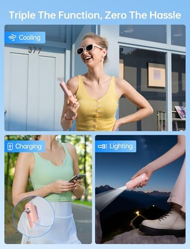 JISULIFE 3 IN 1 Portable Fan with Power Bank & Flashlight Featured - 1