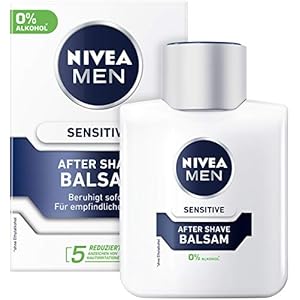 NIVEA MEN Sensitive After Shave Balm 1 Pack (1 x 100 ml) Soothing After Shave Skin Care with Chamomile and Vitamin E
