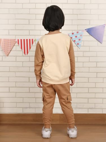 Image of POLKA TOTS 100% Cotton Co-Ord Joggers for Kids | Trendy Sweatshirt & Joggers Set | All Season Wear for Kids, Toddler & Newborn | Soft & Breathable Dress for Boys & Girls | from 6 Months to 8 Years