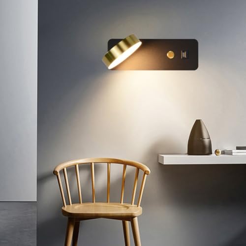 Lampe murale orientable à 300 degrés LED 9W et chargeur USB C noir - 5