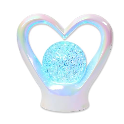 Lesser & Pavey Glitter Pearlescent Heart Lamp | Gift for Your Loved Ones | Living Room Décor Night Lamp | Decorative Night Lights for Home & Office