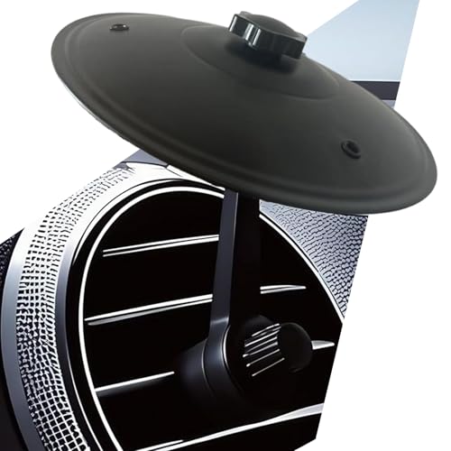 Car Cymbal, Car Crash Cymbal Air Vent - Easy Clip-On Mini Cymbal for Car Dashboard (black)