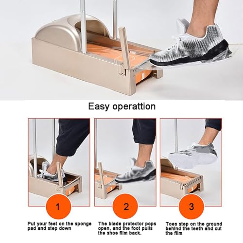 Máquina portátil para cubrir zapatos - Dispensador de película para zapatos con reposabrazos, ideal para uso doméstico, industrial y de laboratorio - Incluye cubrezapatos para facilitar su uso