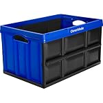 CleverMade Collapsible Storage Bins, 62L 1 Pack, 100lb Stackable Royal Blue