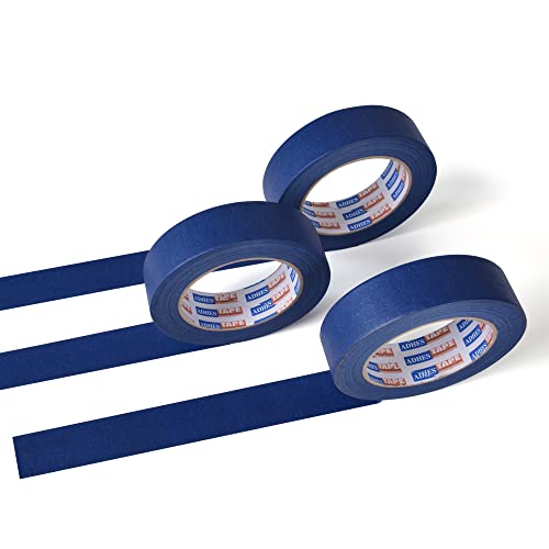 Image of ADHES Blue Painters Tape 1 Inch, Masking Tape for Painting 6 Rolls x 1 Inch x 55 Yards, Blue Paint Tape No Residue Outdoor Anti UV Multi Surface Use, Total 330 Yards