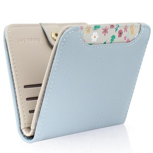 Pomelo Best Damen Geldbeutel Klein mit RFID-Schutz, Mini Portemonnaie aus Weichem PU-Leder, Stylisches Design mit Druck, leicht & praktisch für Alltag und Reise (Graublau)