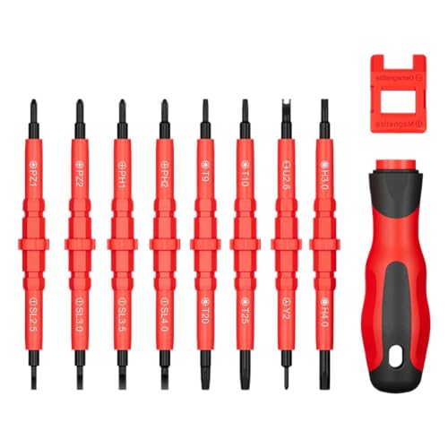 Juego de Destornilladores de Precisión,Herramienta reparadora multifunción ergonómica 18 en 1 - Destornillador Multifunción Imantador y Desimantador,Para Electrodomésticos Taller Industrial Electricis