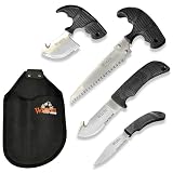 Wiebe 5-Piece Field Processing Kit (WBKKS012) – Essential Hunting Knife Set with T-Handle Saw & Skinner, Gut...