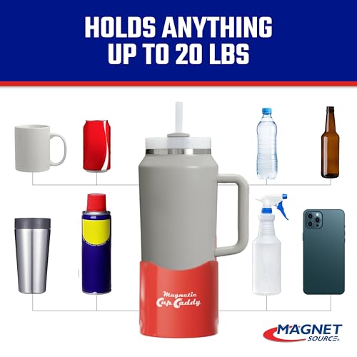 Master Magnetics Magnetic Cup Caddy - Keep Your Favorite Beverage at Hand, 3.3\" Inner Diameter, 4.625\" Height, Black, Pack of 6, 07583X6