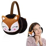 Casenly Winter Ohrenwärmer für Kinder, Plüsch Ohrenschützer Süße Fuchs Design Warme Winddicht Earmuffs Winter Ohrenschützer für Mädchen Jungen Winter Warmhalten Accessoire für Outdoor